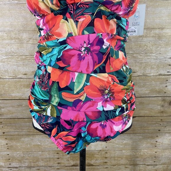 Croft & Barrow Womens One Piece All Over Control Swimsuit Size 16 Bright Floral - Picture 3 of 13
